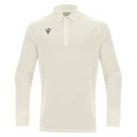 Hutton Shirt LS OFFWHT L Teknisk langarmet poloskjorte